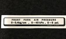 CBX750F  "FRONT FORK AIR PRESSURE" DECAL