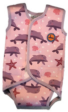 Swimbubs 0~6mths Pink Dolphin Print Neoprene Swim Wrap Vest UPF50+ Hook & Loop
