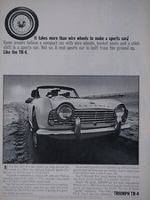 1963 Triumph TR4 Vintage Takes More Than Wire Wheels Original Print Ad 8.5x11"