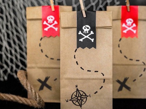 Pirate party treat bags - treat,