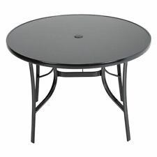105cm Black Round Garden Table
