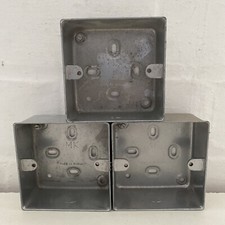 3 X MK 1 GANG METAL CLAD SURFACE BOX WALL METAL FLUSH JOBLOT