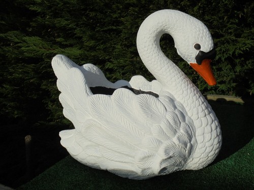 Small swan planter garden - planter,