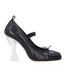 SIMONE ROCHA Womens Perspex Ballerina High Heels Black Leather Bow UK 7 RRP 825