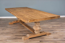 3m Reclaimed Elm Pedestal Indoor Dining Table