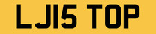 LJ NUMBER PLATE PRIVATE