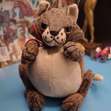 DORA Designs  l Bean Bag Fat Cat Paperweight 5" Tall - tagged 