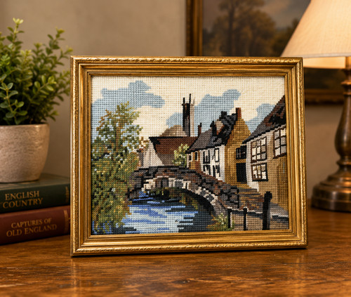 Framed cross stitch - cross,