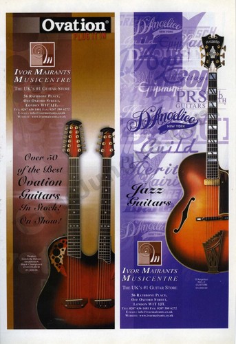 2002 ovation angelico - ovation, d'angelico