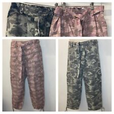 MARKS & SPENCER Ladies Cropped Cargo Camo Trousers Pink or Khaki Sizes 6-16