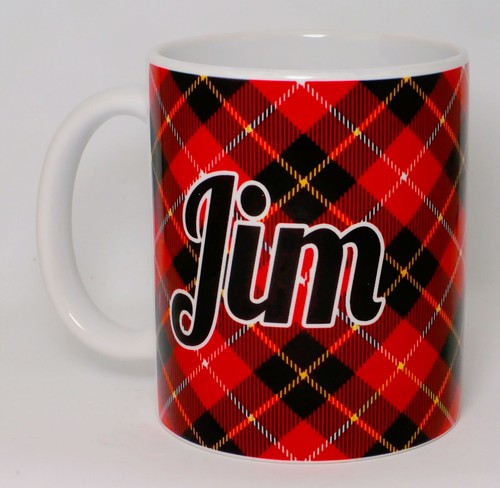 Red tartan pattern mug - tartan,