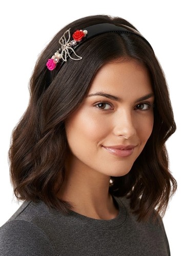 Wide black headband with teeth - with,