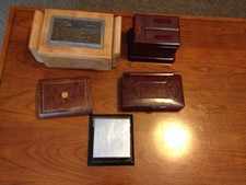 5X ANTIQUE/VINTAGE,cigarette/card cases/boxes/dispensers,bakelite,ART DECO
