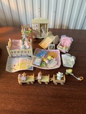Sylvanian Families Nursery Bundle: baby train set+highchair+nursery bedroom set