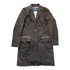 Gilinix Wax Riding Coat Size UK 12 Dark Brown Waxed Cotton