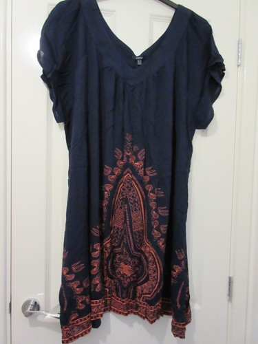 Blue crinkle summer dress size