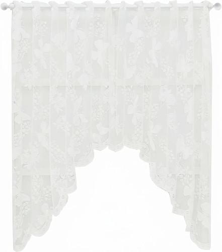 White lace curtains - white,