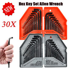 30PCS Hex Key Set Metric & Imperial Set Kit Allan Alan Keys Tool + Storage Case