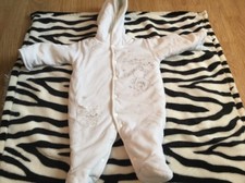 Baby Snowsuit/pramsuit  Twinkle Mouse 0-3 Mths In White Unisex From Dandelion