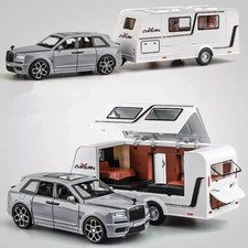 1:32 Rolls Royce Cullinan With Caravan Model Diecast Car Model Kids Toy Gift