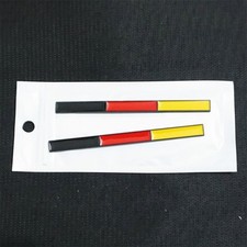 2x Black Germany Flag Matte Metal Decal Emblem Sticker Badge Sport Racing Fender