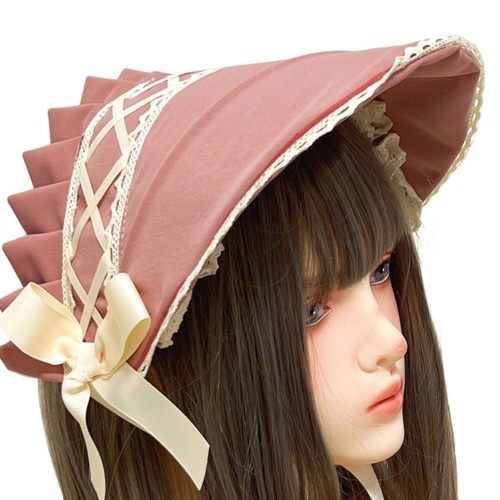 Elegant lace trim anime hat - anime,