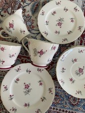 Part of tea set Charm pattern by Shelley Fine Bone China Maroon Richmond shape