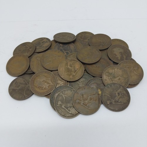 British george v pennies - 40, x