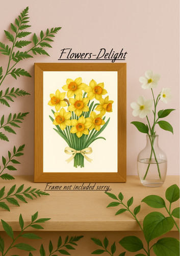Daffodil botanical a4 print - ,