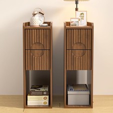 Narrow Fluted Nightstand Set