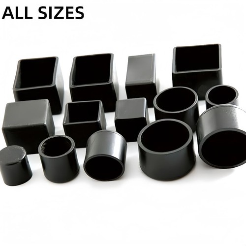 Square rubber chair ferrules - rubber,