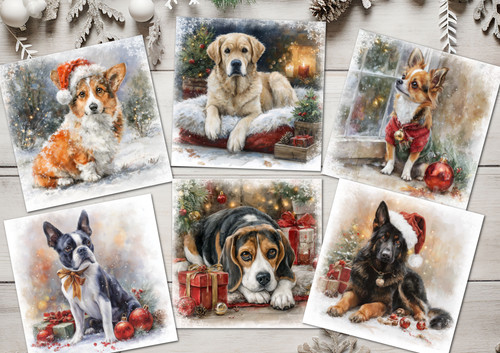 Christmas dogs assorted - christmas,