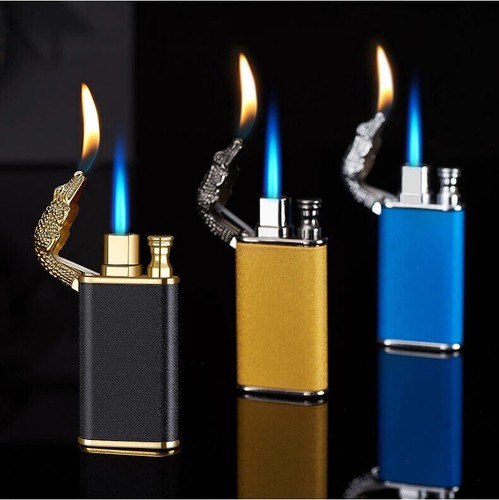 Blue flame metal crocodile - blue,
