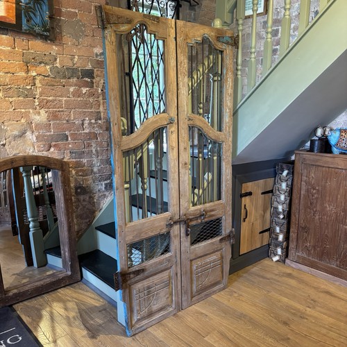 Pair vintage wooden door - of,