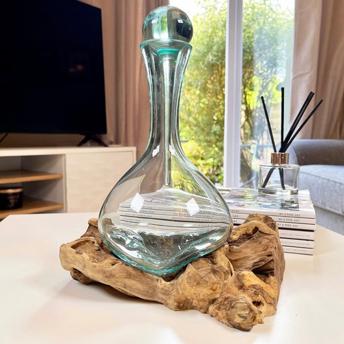 Molten whiskey decanter - whiskey, teak