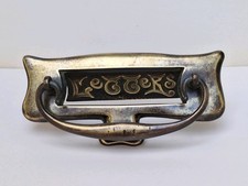 Victorian Art Nouveau Solid Cast Brass Letter Box Plate