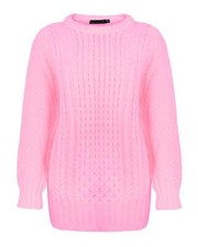 LADIES WOMEN ARAN CABLE KNIT