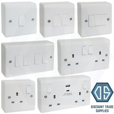 White Curved Edge Switches &