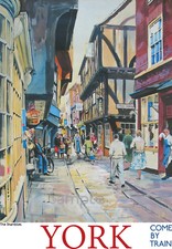 VINTAGE RAILWAY POSTER  York