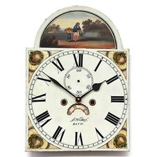 Grandfather/longcase iron clock dial. Late 18th century. Original. C.1810-1825