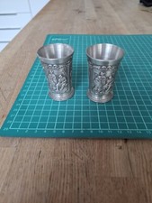 Pewter wine cups. German. 