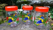 Vintage Le Parfait France 70's Vintage Toucan Glass Containers Set of 3