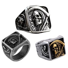 Mens Biker Gothic Skull Ring