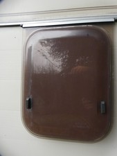 Caravan window,Elddis Wisp,40 x 52cm,seal,hinge,support arms,catches..