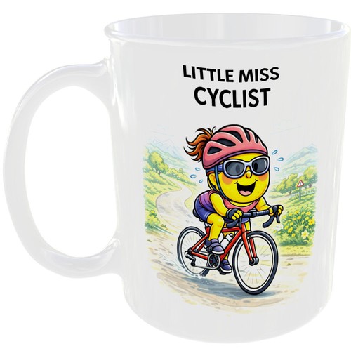 Little miss cyclist - mug, funny