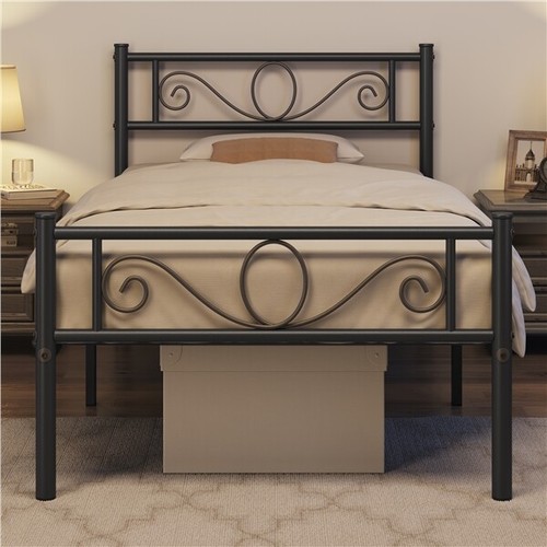 Metal platform bed - bed, frame