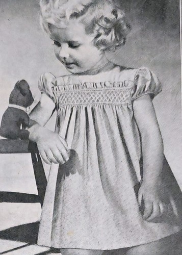 1950s smocked dress - 1950s,