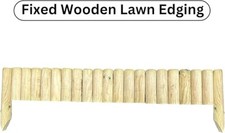 Wooden 1M Fix Picket Log Border Fence Garden Fence Panels Outdoor Lawn Edging