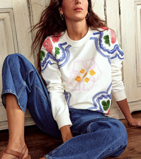 boden hannah embroidered sweatshirt size medium --b23a