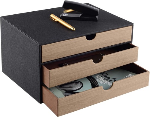 Leather desk organizer with - leather,